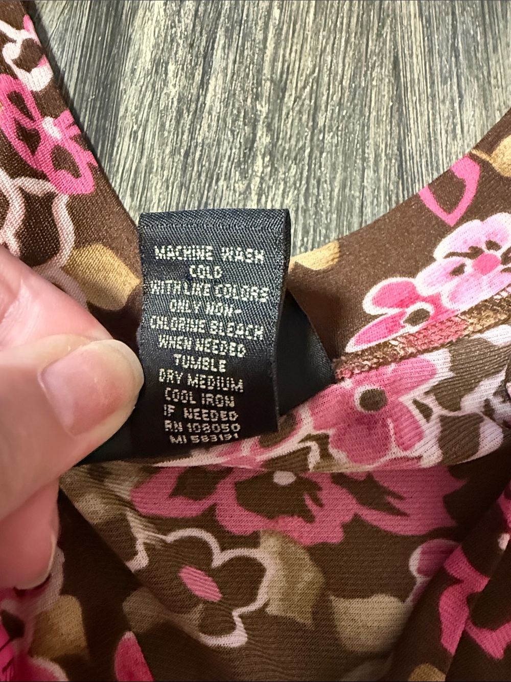 Lane Bryant Brown & Pink Floral Long-Sleeve Tie-Front Top - Picture 10 of 10